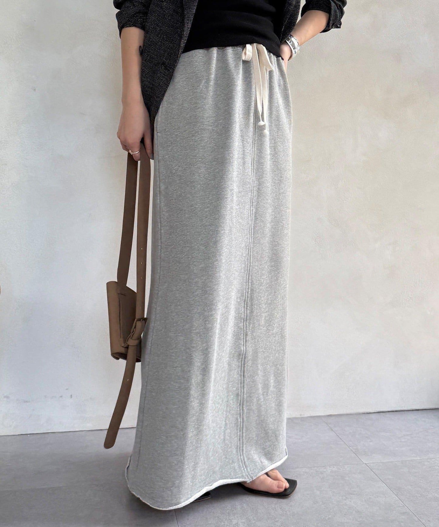 毛圈面料 長款半身裙