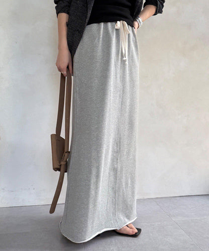 毛圈面料 長款半身裙