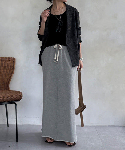 毛圈面料 長款半身裙