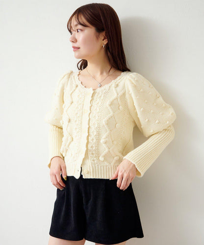 毛球裝飾 針織開衫