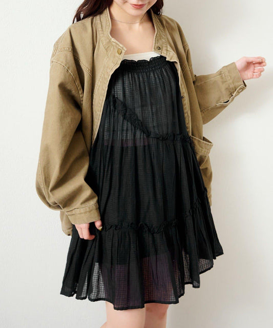 印度棉層疊設計中長上衣