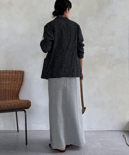 毛圈面料 長款半身裙