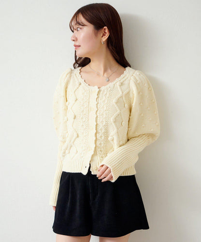 毛球裝飾 針織開衫