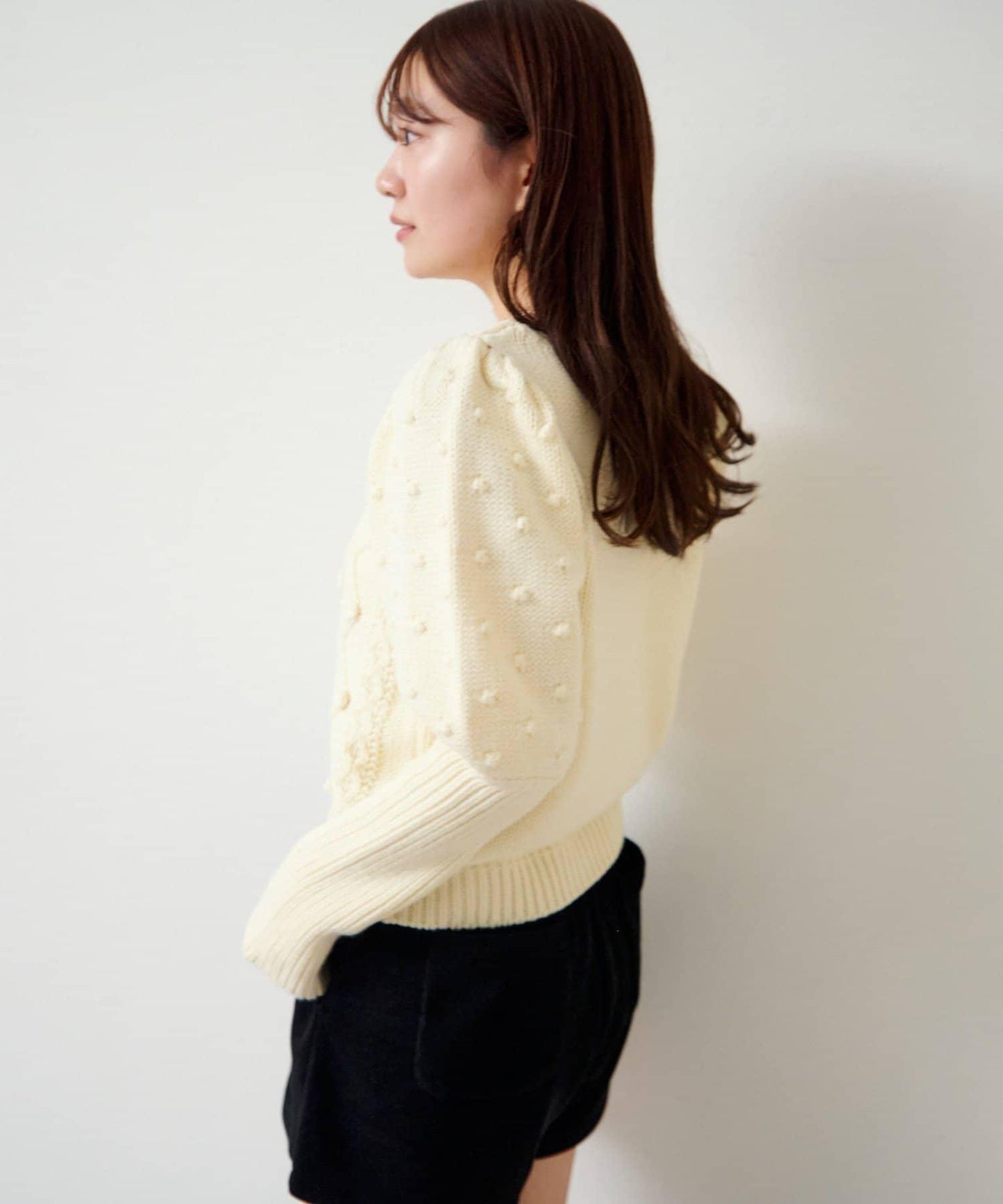 毛球裝飾 針織開衫