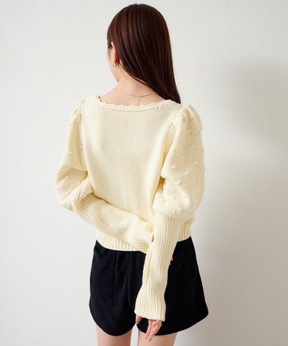 毛球裝飾 針織開衫