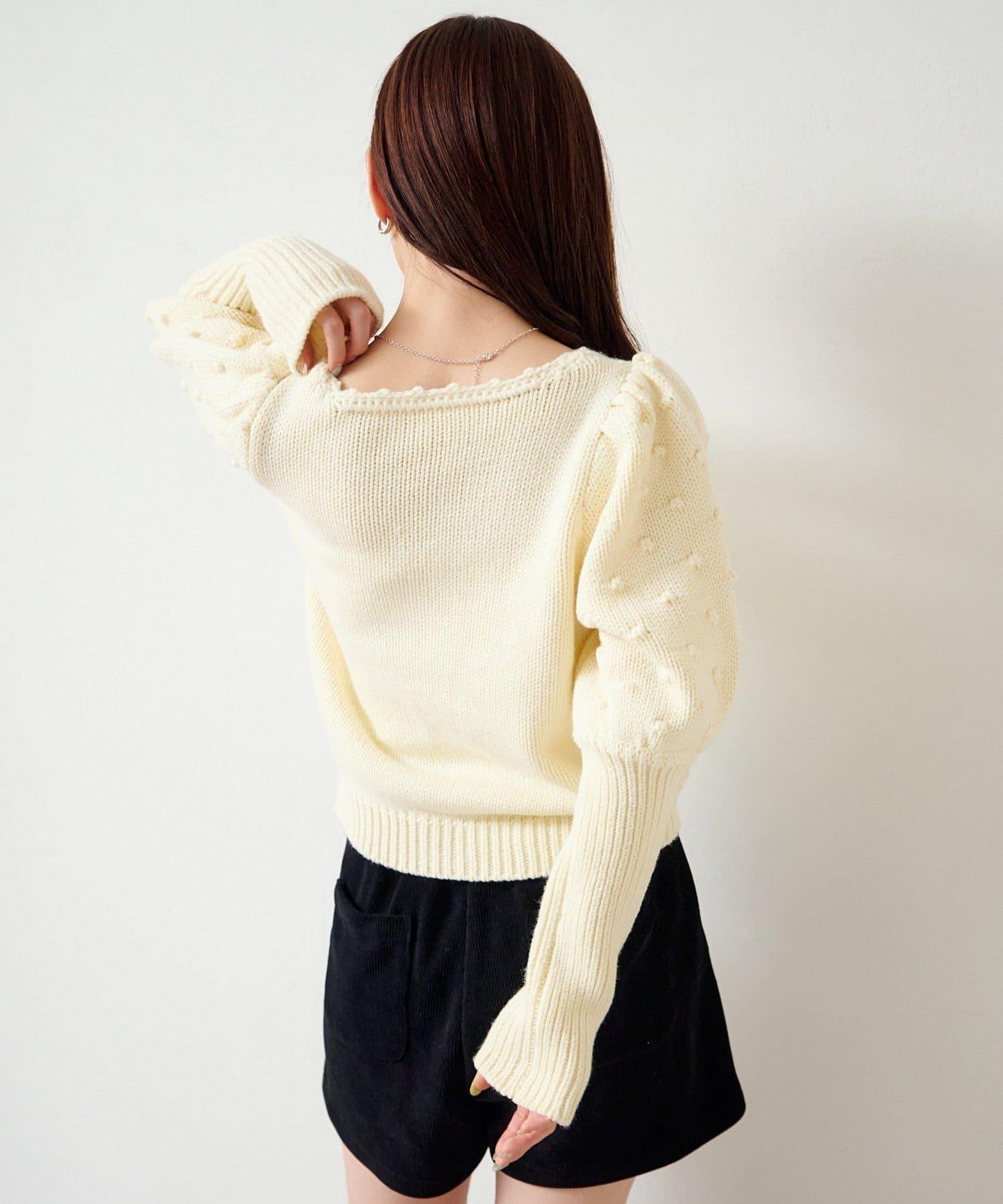 毛球裝飾 針織開衫