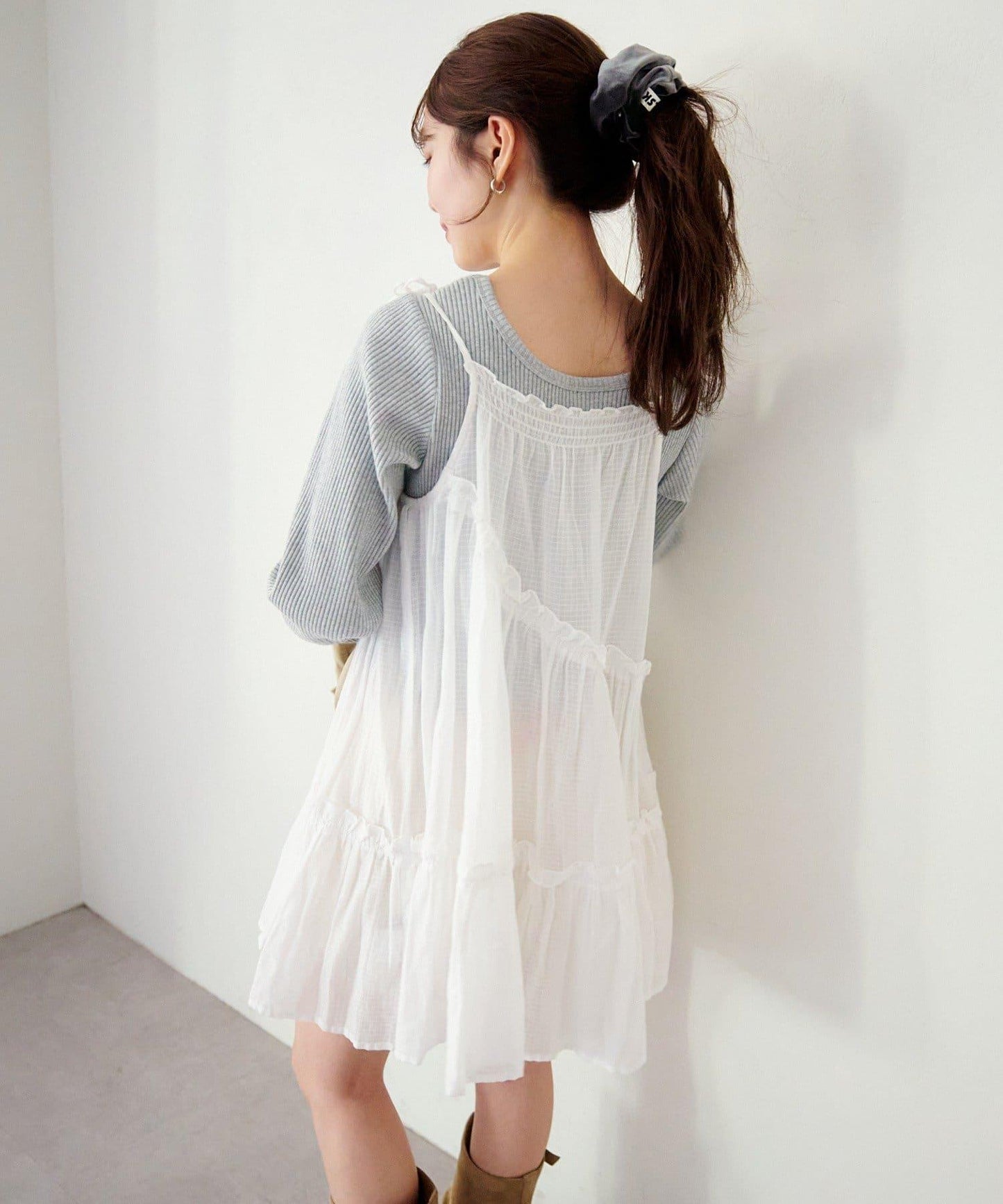 印度棉層疊設計中長上衣