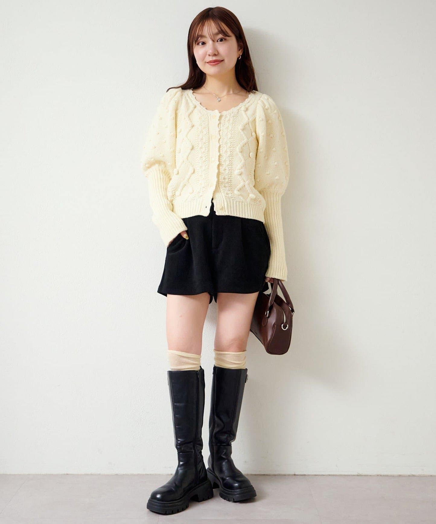 毛球裝飾 針織開衫