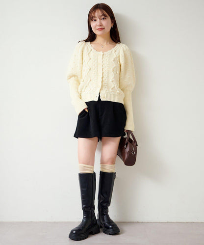 毛球裝飾 針織開衫