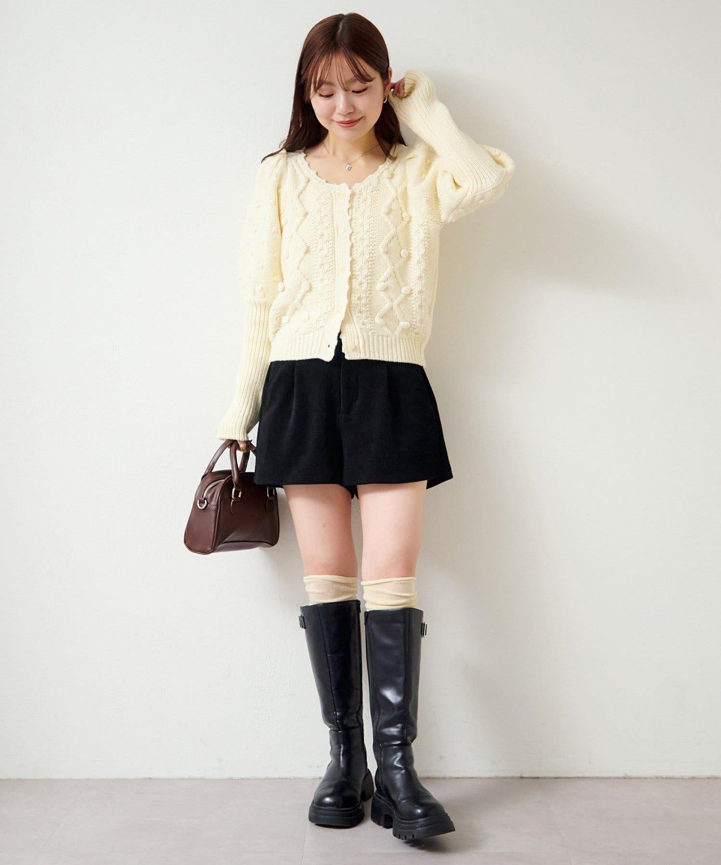 毛球裝飾 針織開衫