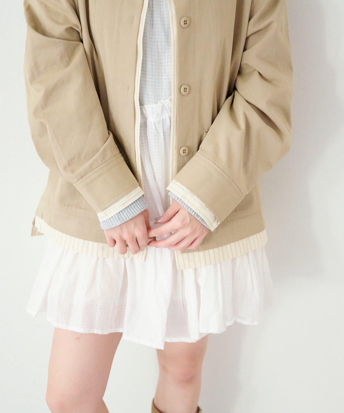 印度棉層疊設計中長上衣