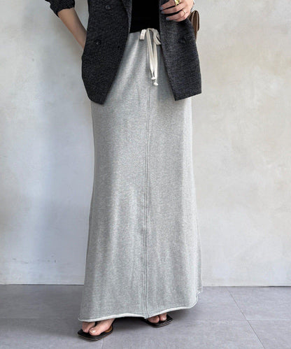 毛圈面料 長款半身裙