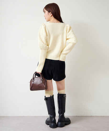 毛球裝飾 針織開衫