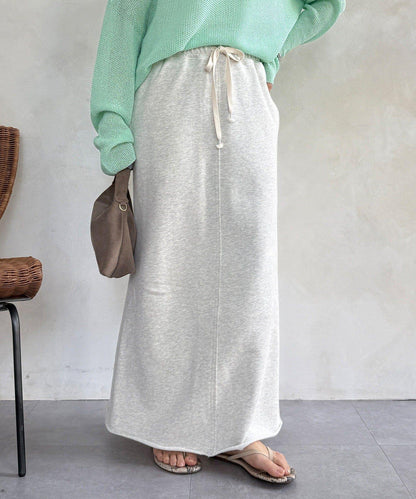 毛圈面料 長款半身裙