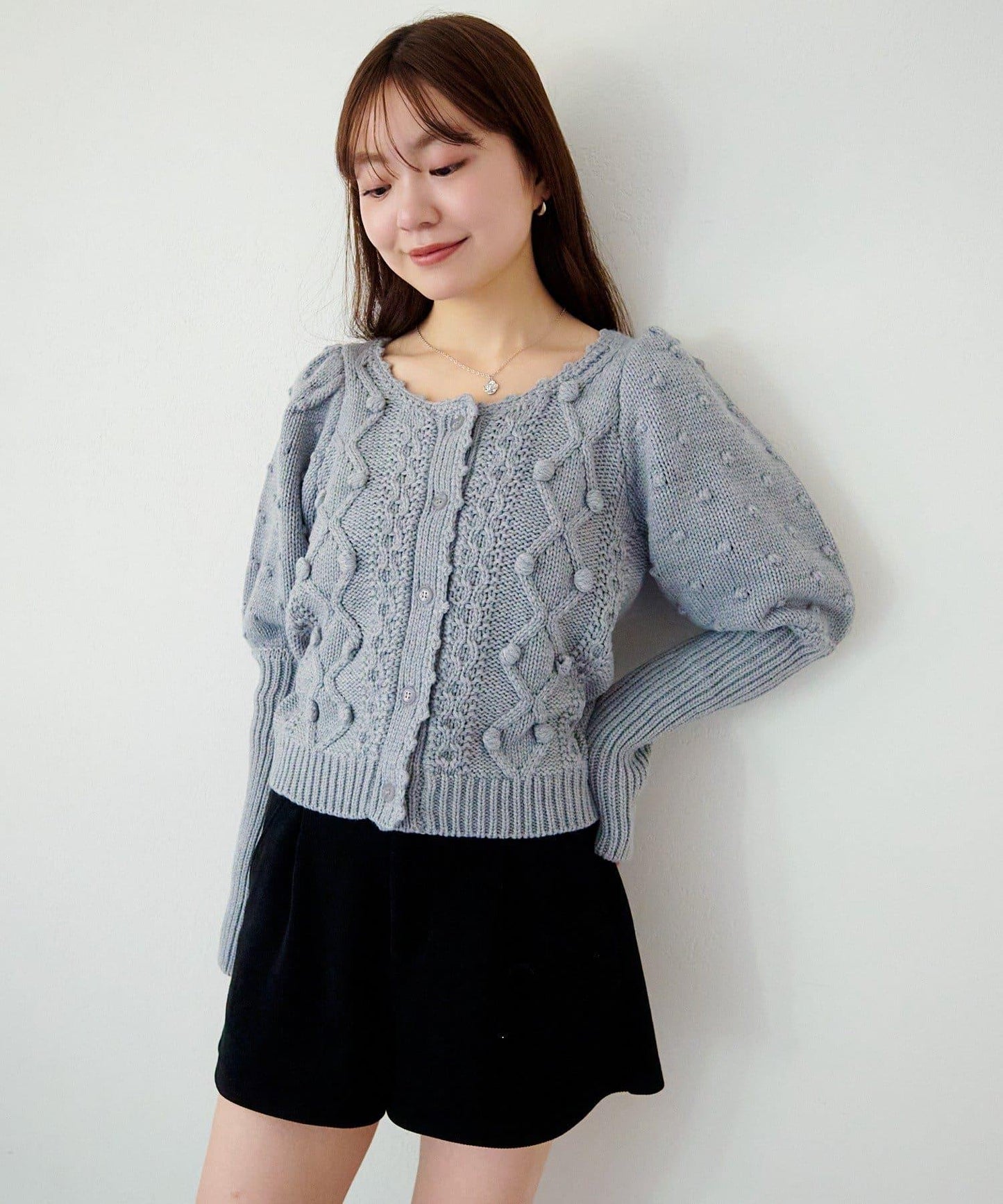 毛球裝飾 針織開衫