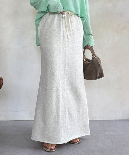 毛圈面料 長款半身裙