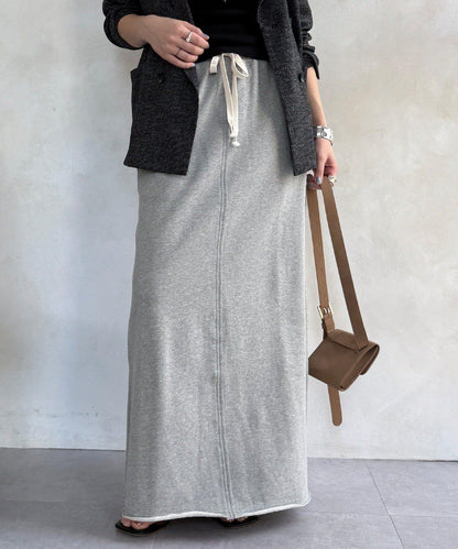 毛圈面料 長款半身裙