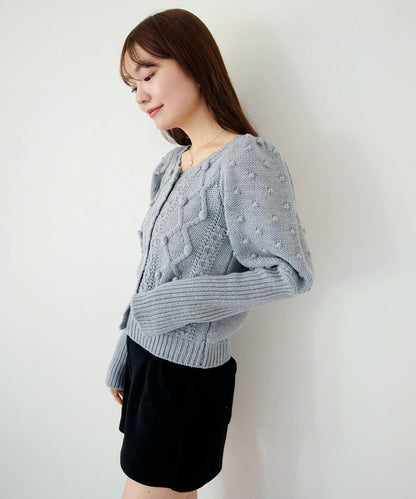 毛球裝飾 針織開衫