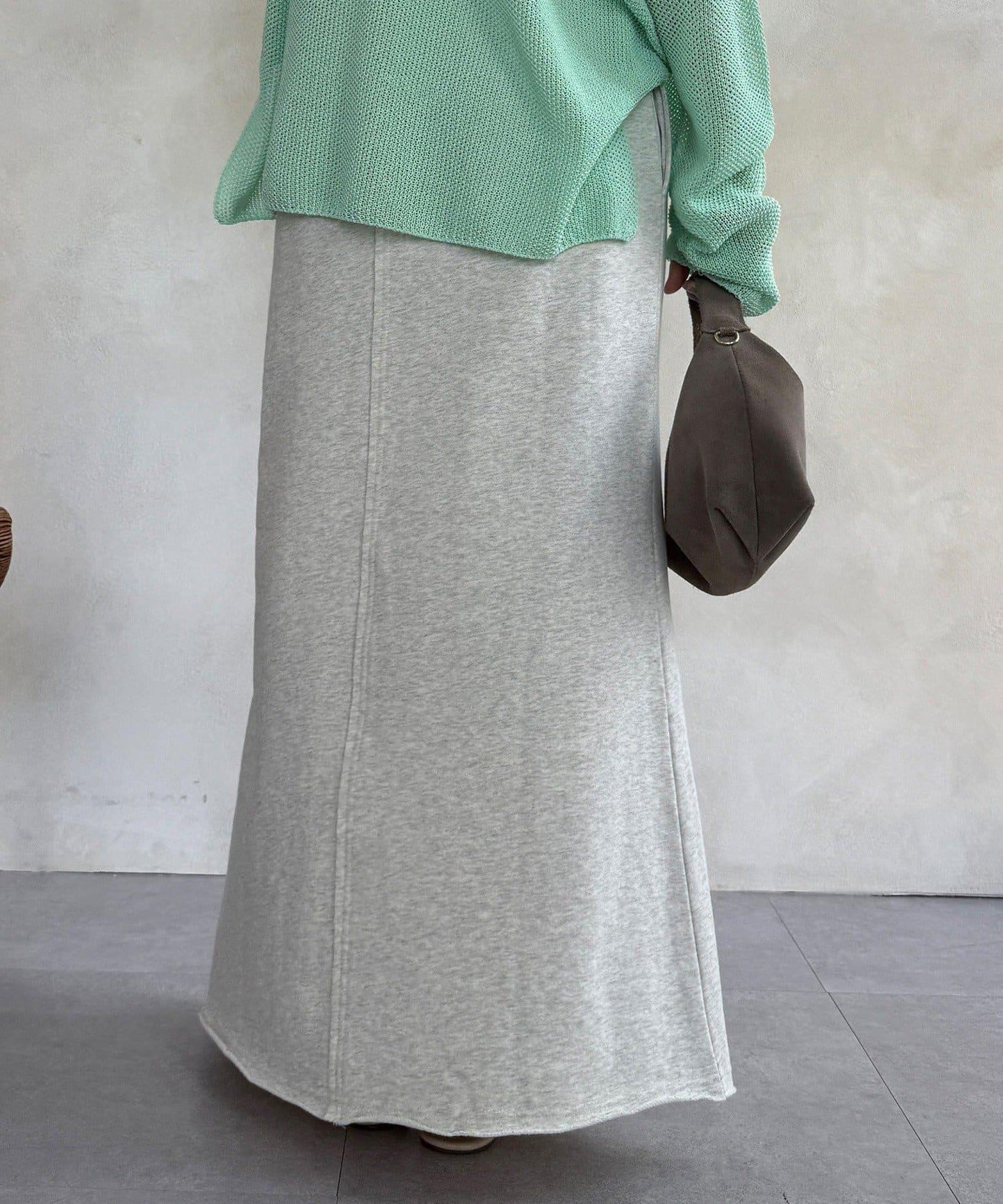 毛圈面料 長款半身裙