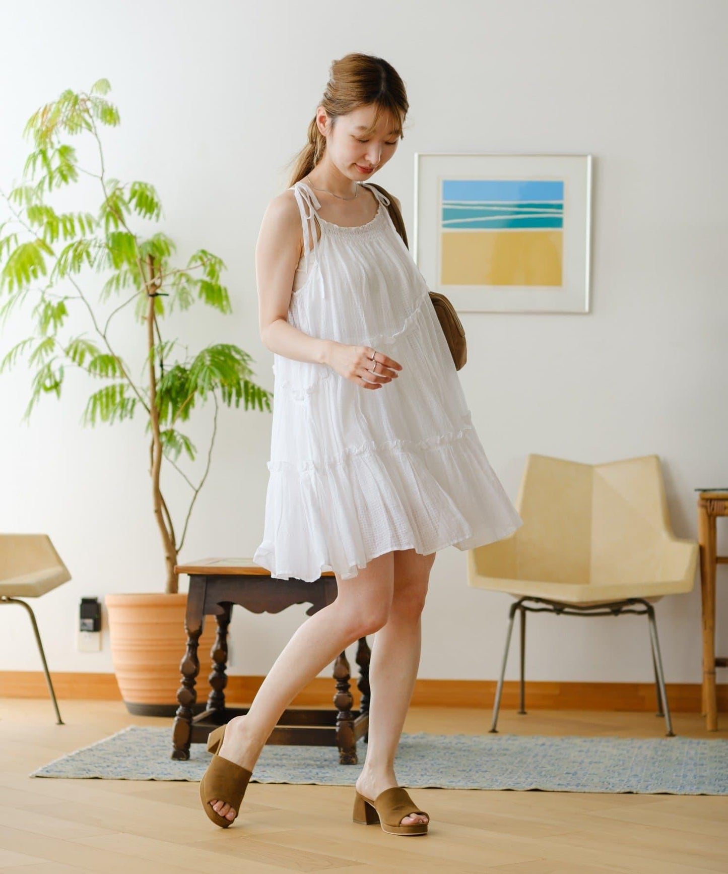 印度棉層疊設計中長上衣