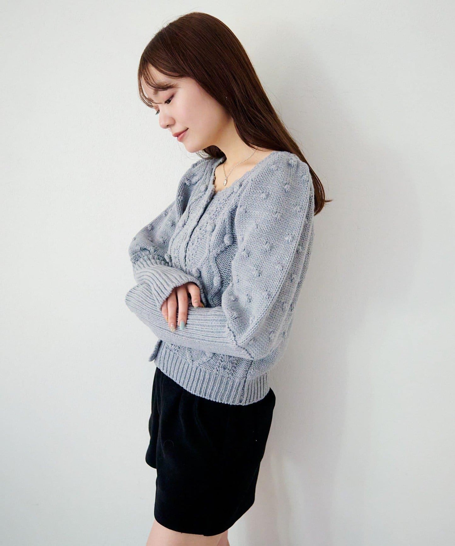 毛球裝飾 針織開衫