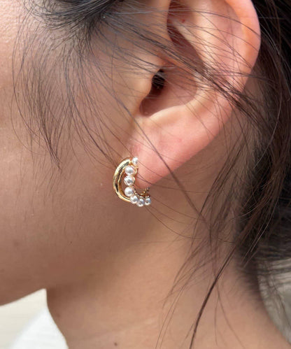 GOLDY/ゴールディ 雙層珍珠組合耳夾