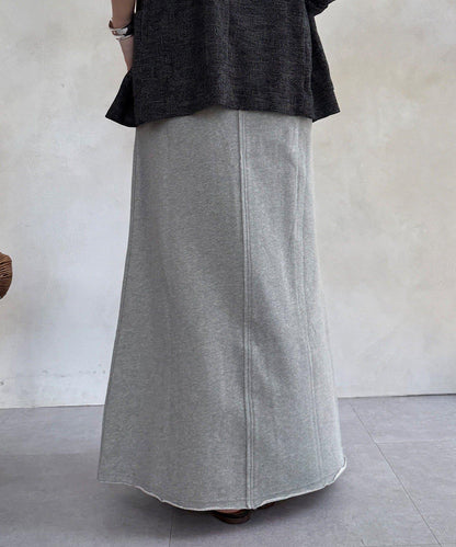 毛圈面料 長款半身裙