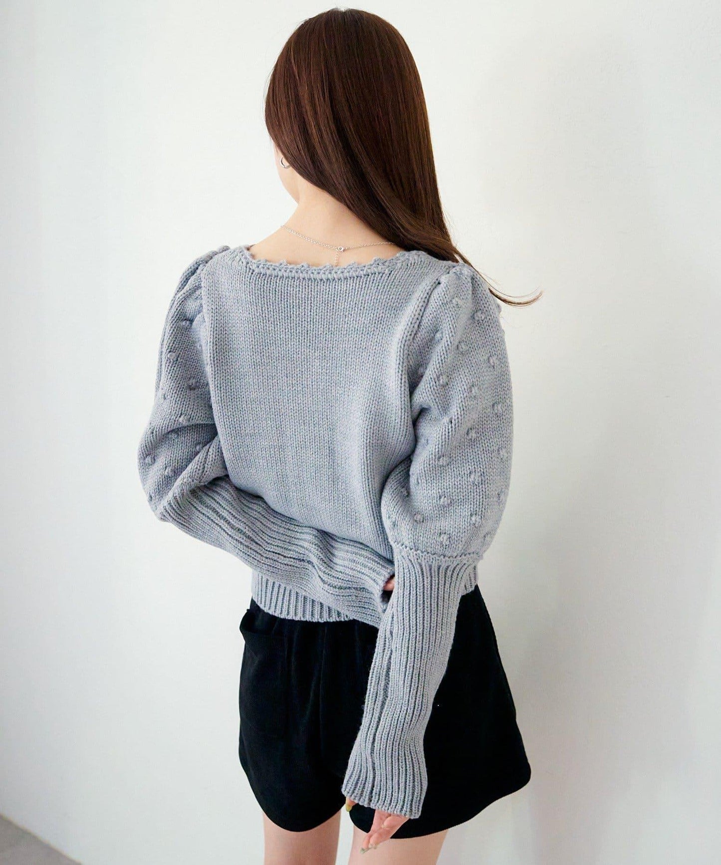 毛球裝飾 針織開衫