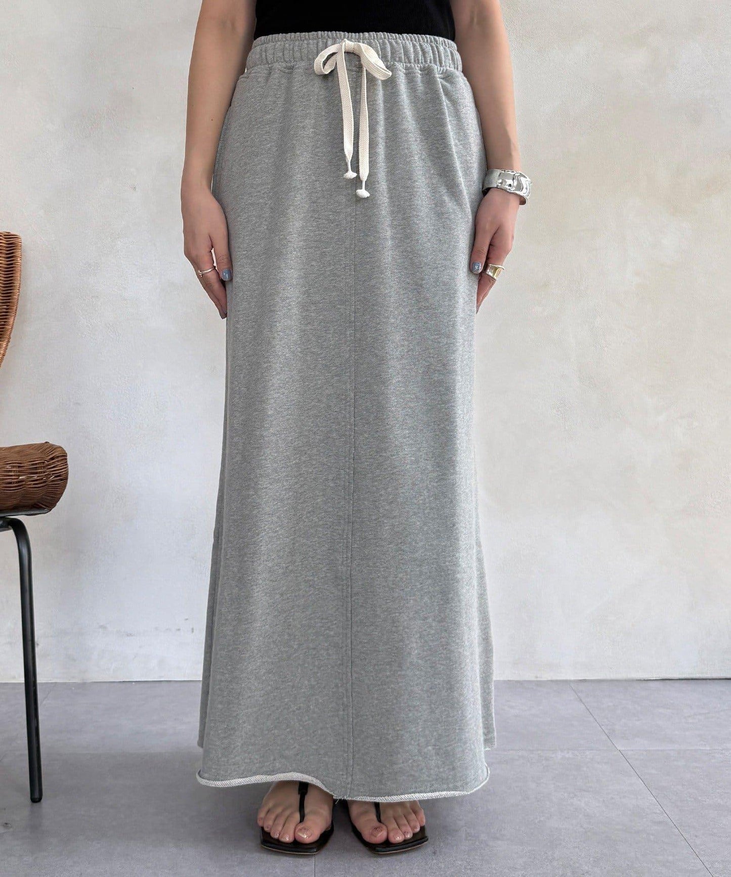 毛圈面料 長款半身裙