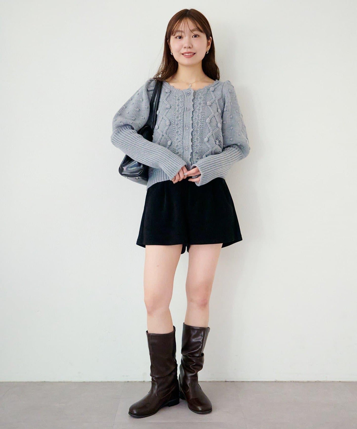 毛球裝飾 針織開衫