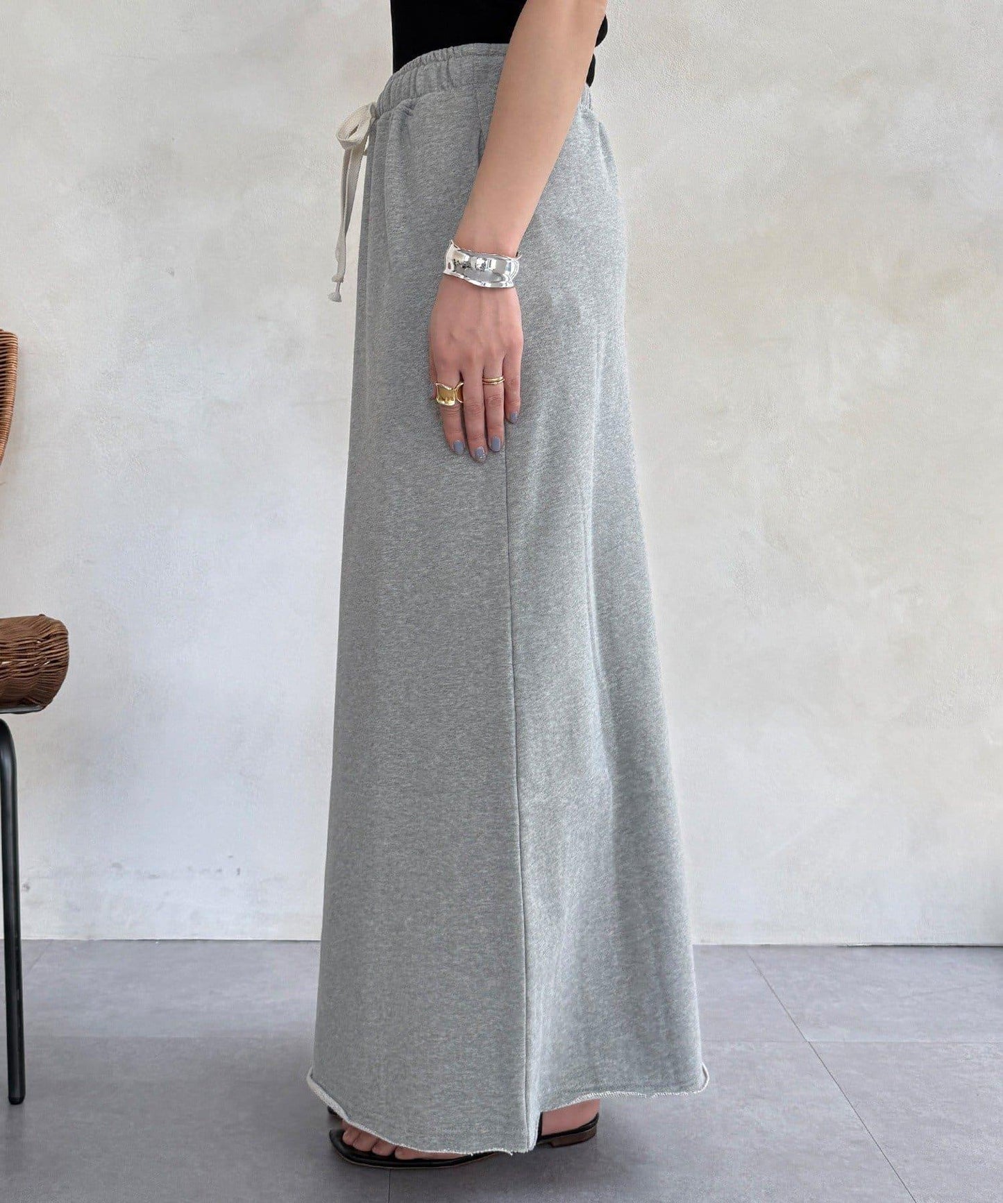 毛圈面料 長款半身裙