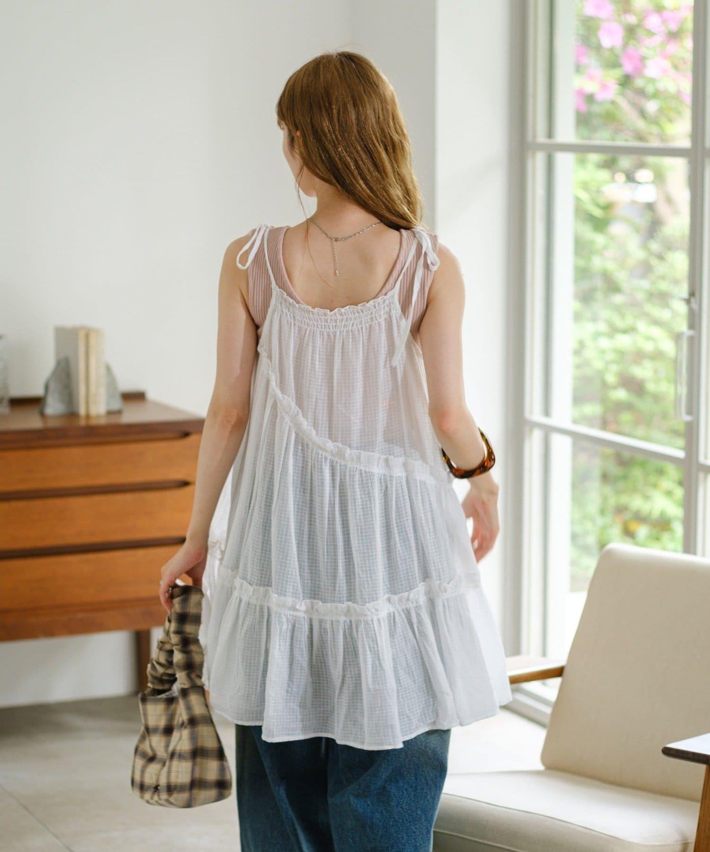 印度棉層疊設計中長上衣