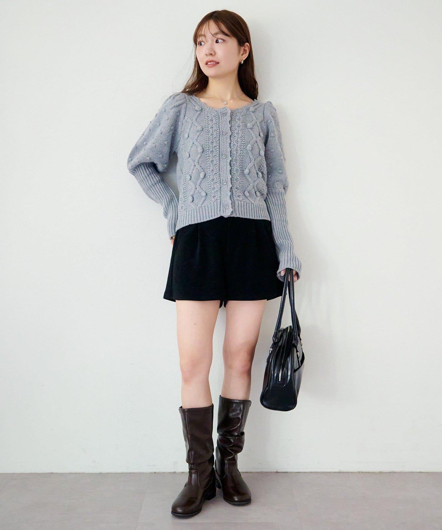 毛球裝飾 針織開衫