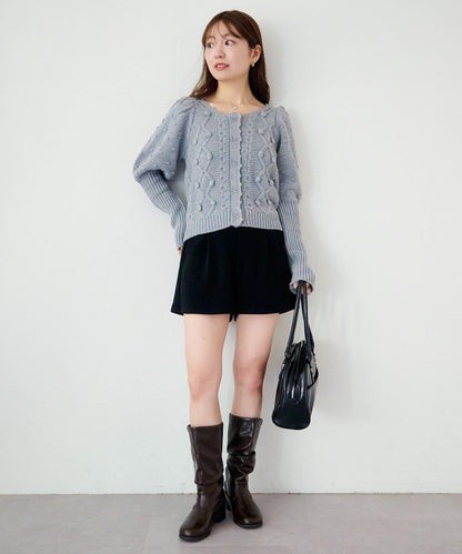 毛球裝飾 針織開衫