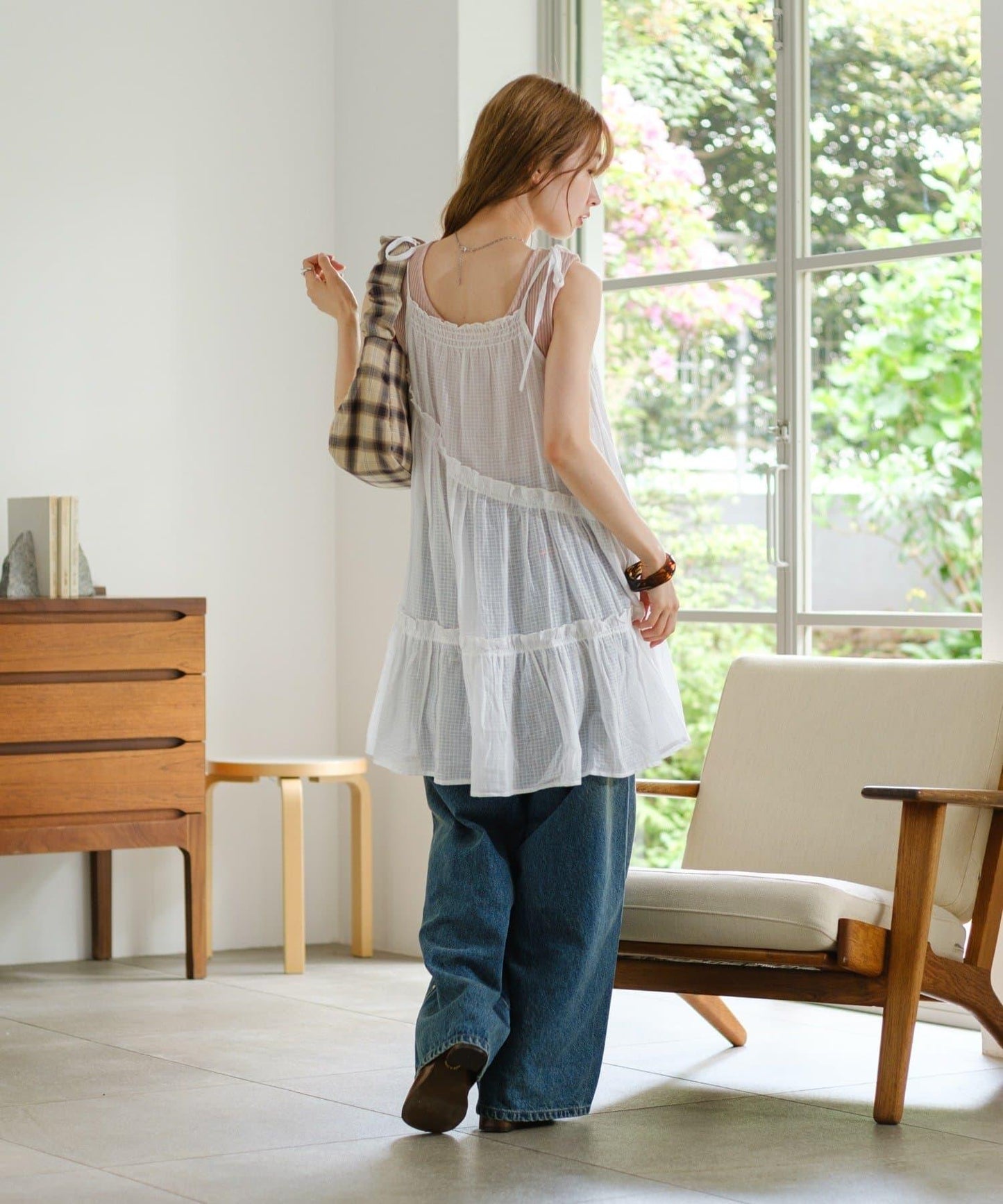 印度棉層疊設計中長上衣