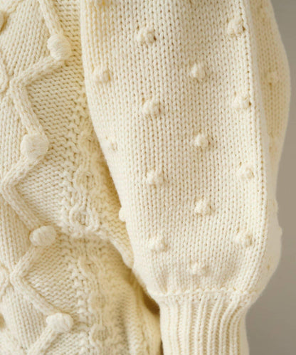 毛球裝飾 針織開衫