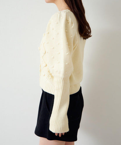 毛球裝飾 針織開衫