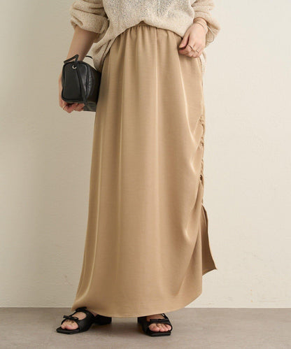 側抽褶設計 半身裙