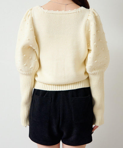 毛球裝飾 針織開衫