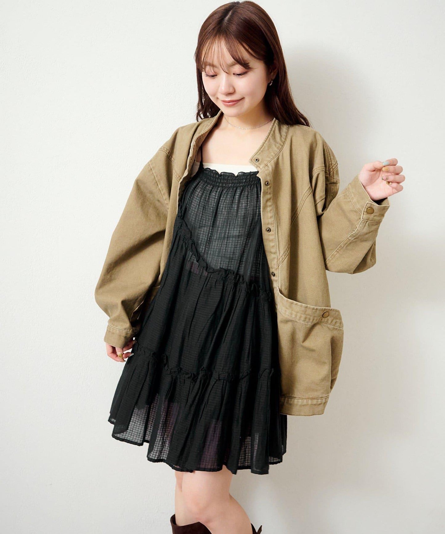 印度棉層疊設計中長上衣