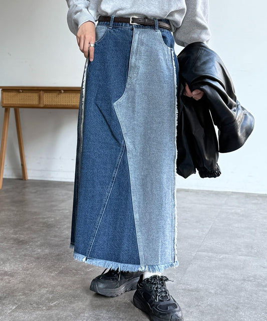 流蘇改造牛仔窄身半身裙