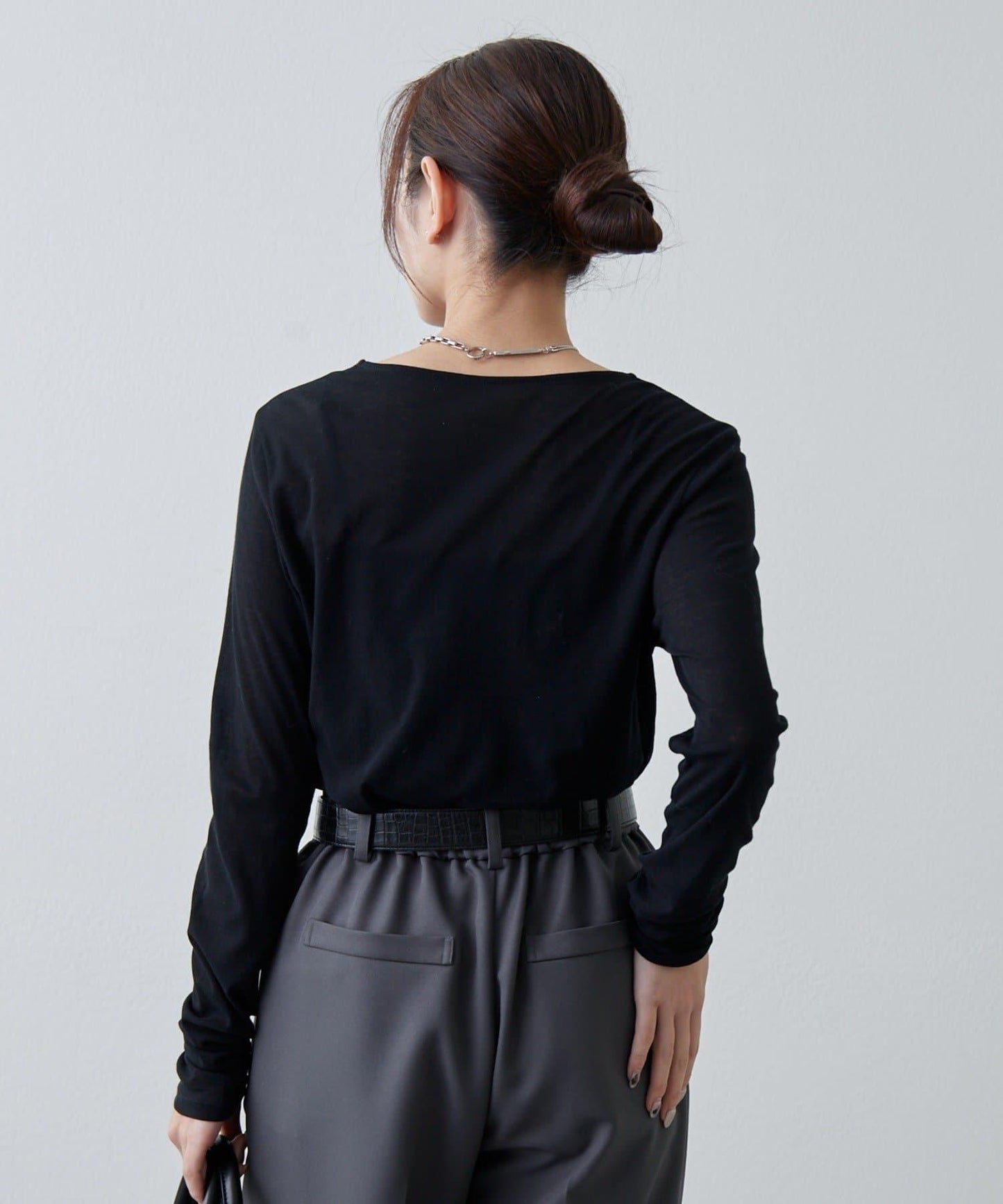 透紗照片圖案長袖T恤