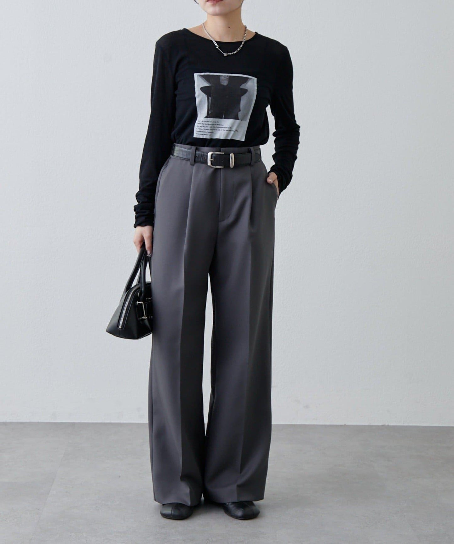 透紗照片圖案長袖T恤