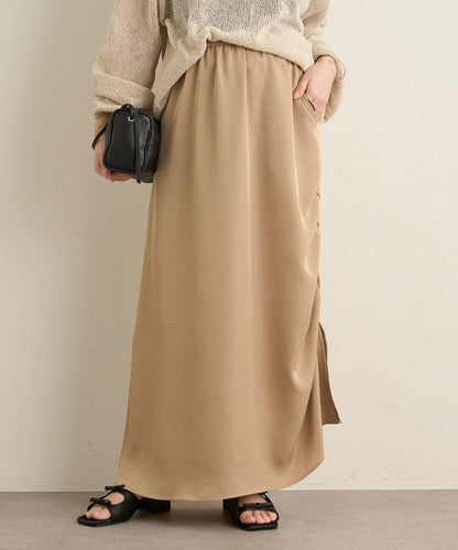 側抽褶設計 半身裙