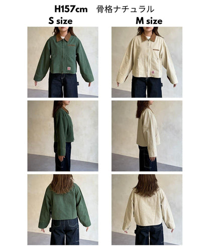 配色領 工裝夾克