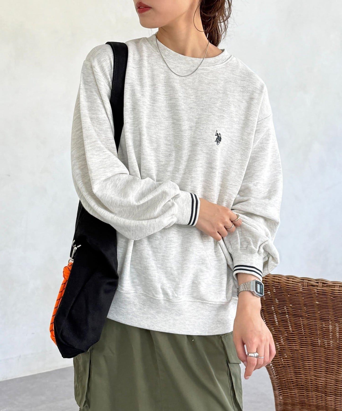 U.S. POLO ASSN. 羅紋裝飾 加絨衛衣