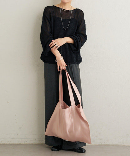 和紙混紡 蓬袖 針織衫