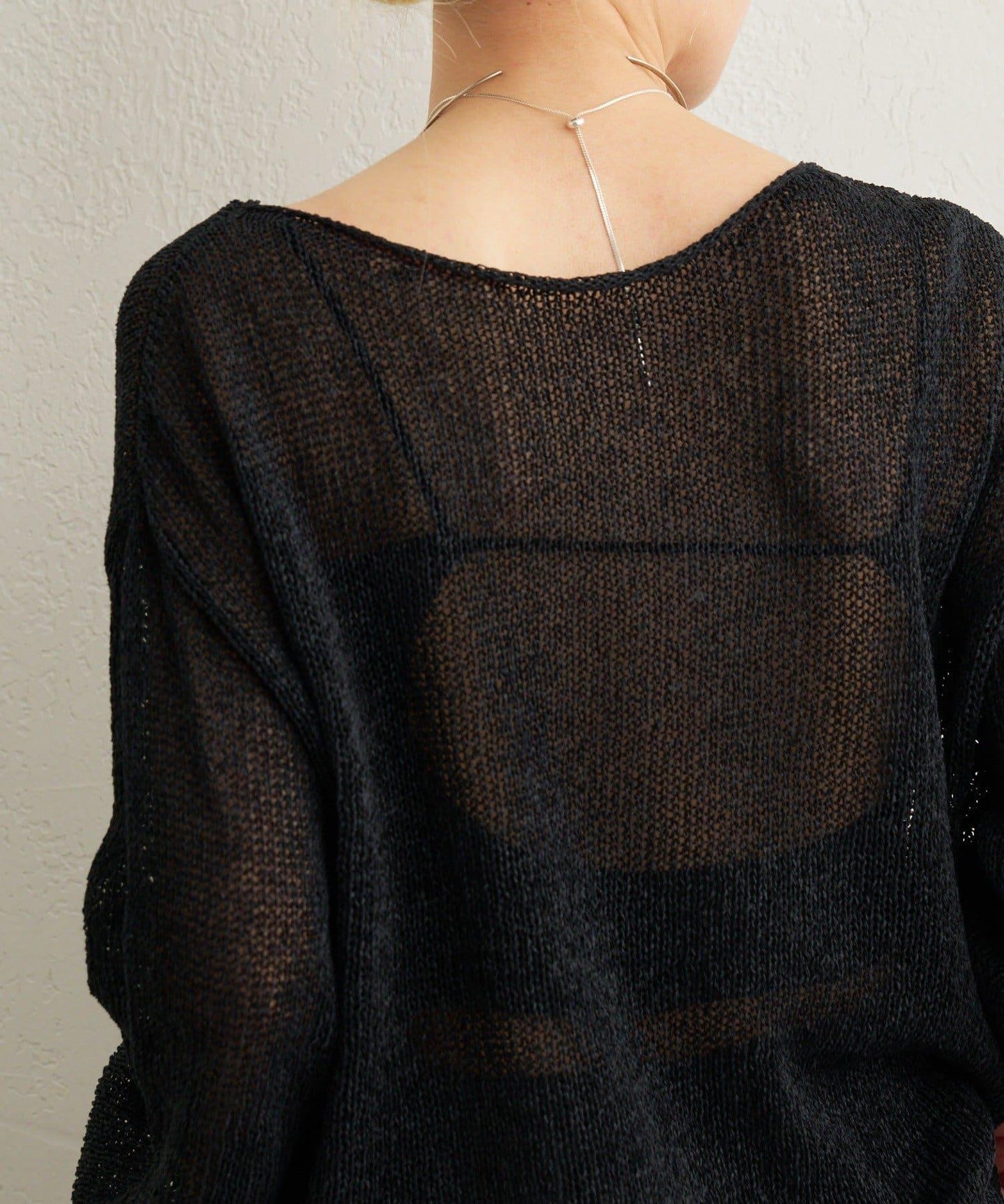 和紙混紡 蓬袖 針織衫