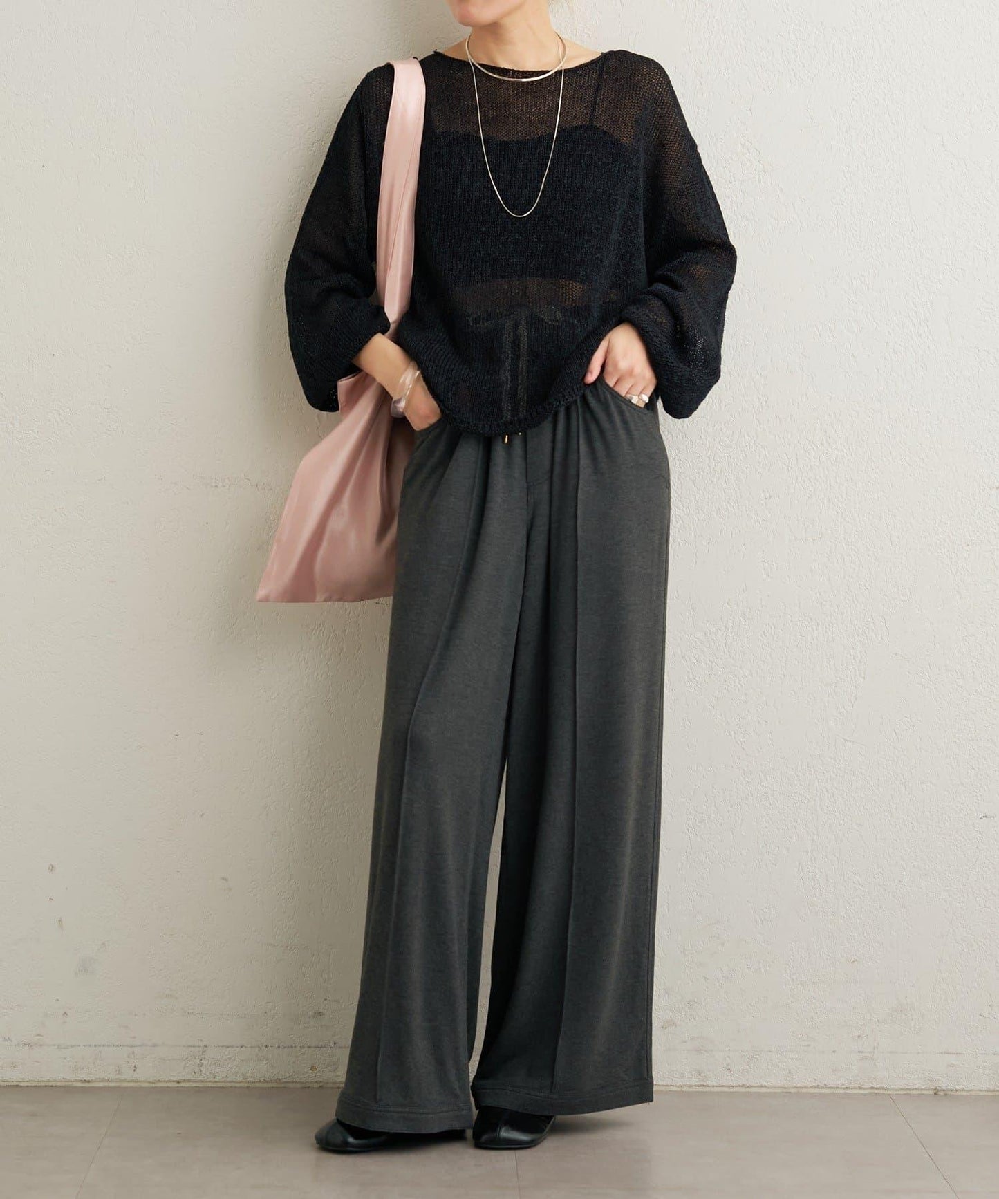 和紙混紡 蓬袖 針織衫