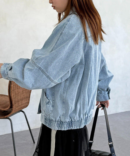 插肩袖寬鬆牛仔外套